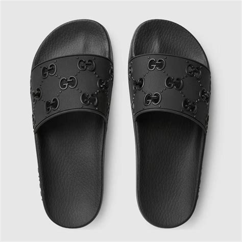 gucci rubber slide sandal womens|gucci slides women's selfridges.